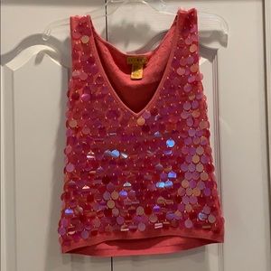 Sequin pink tank top